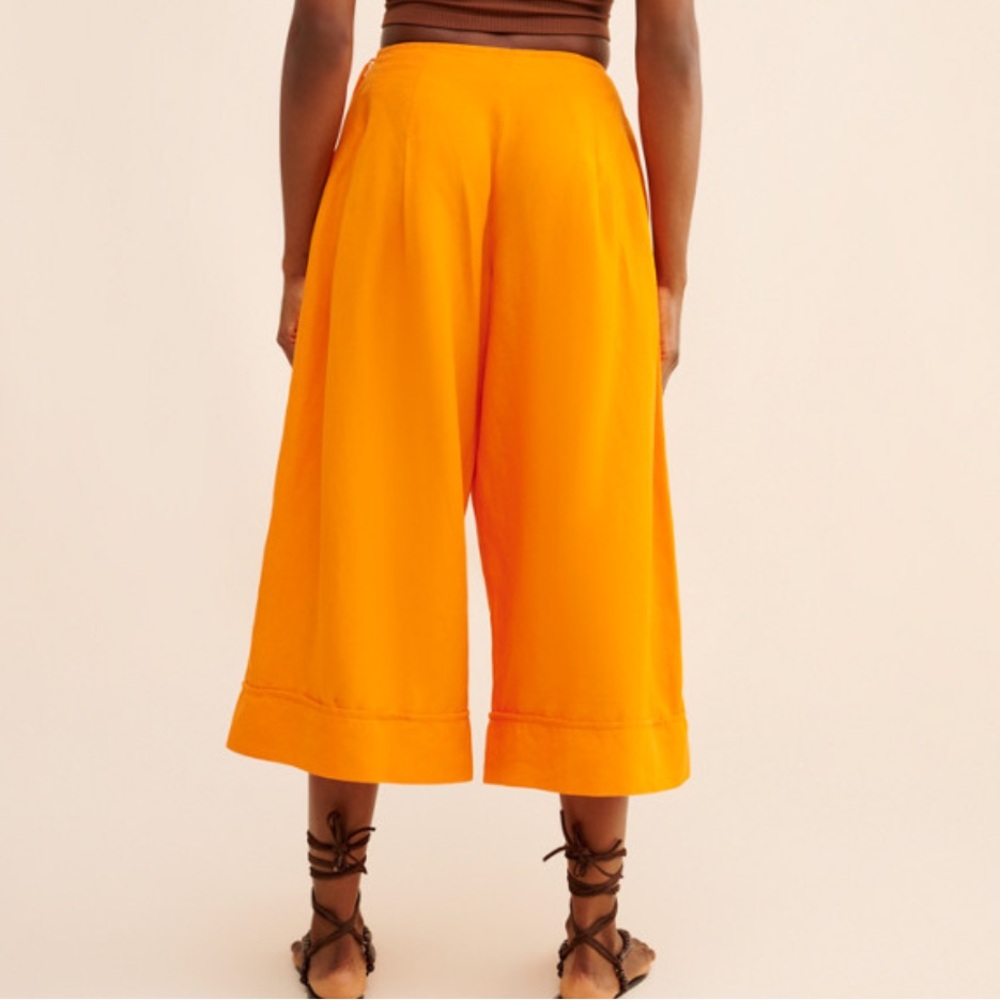 Anthropologie Linen Pleat-Front Wide-Leg Culottes NWT $146 MSRP - Picture 3 of 3